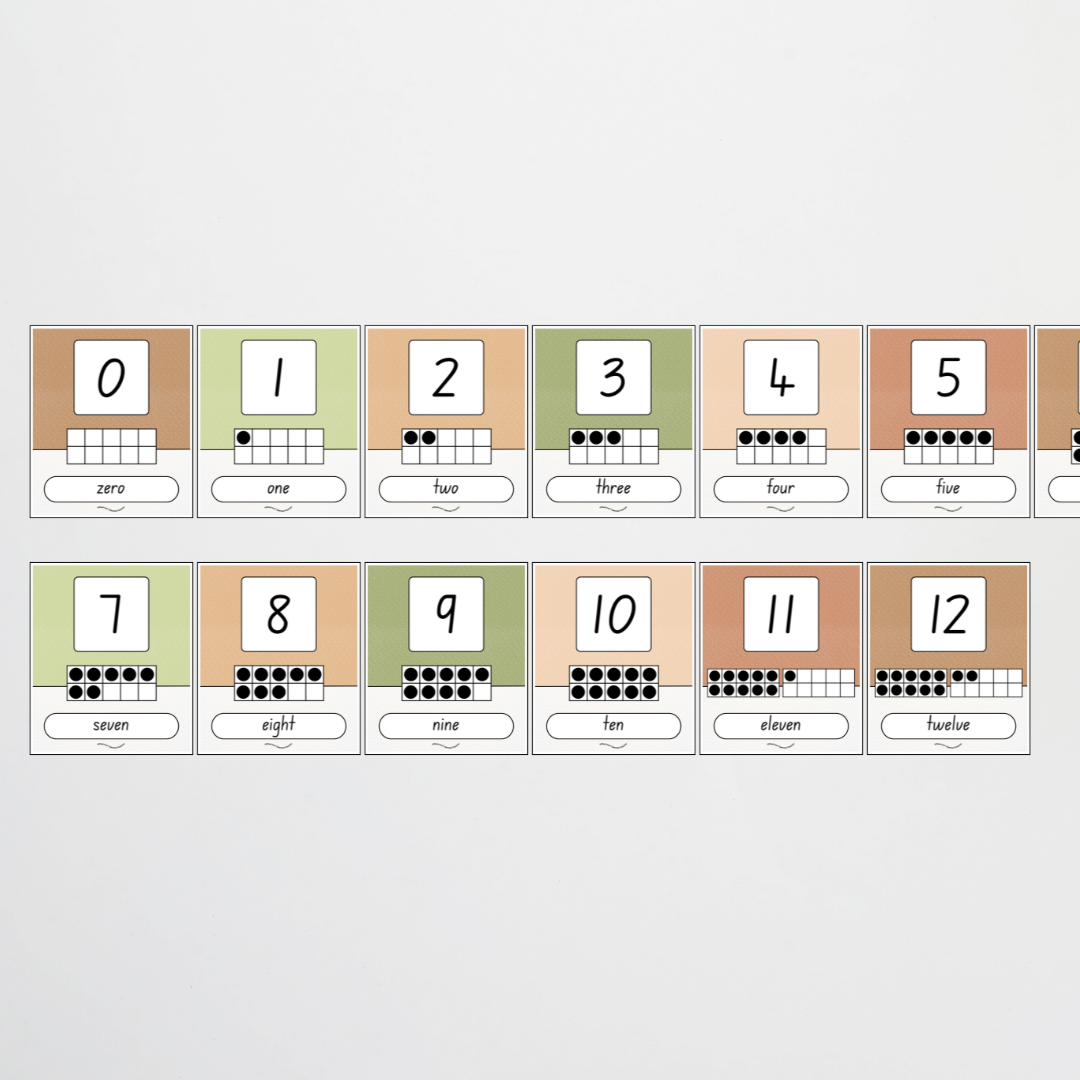 Ten Frames Number Posters - Woodland Classroom Decor