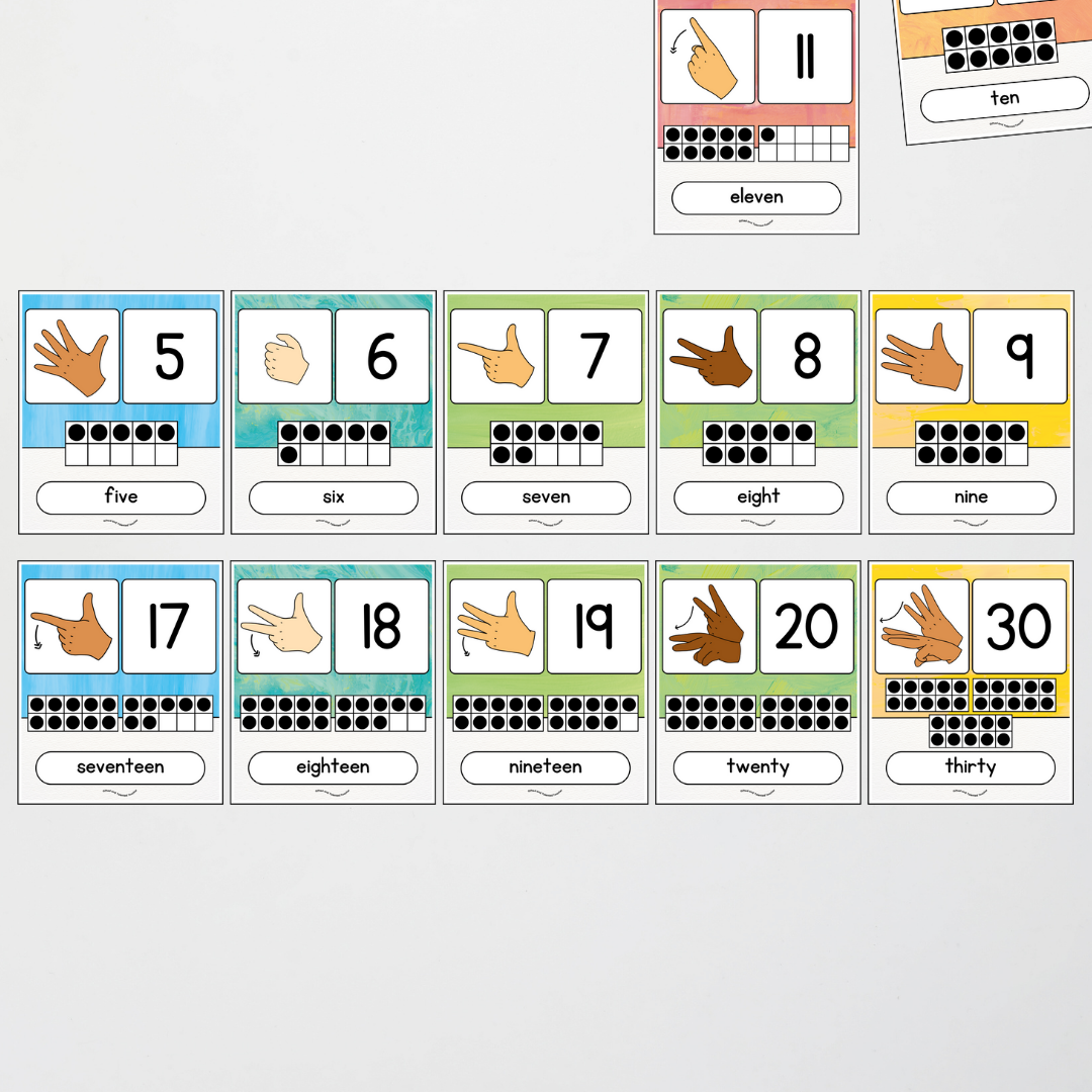 Pete Cromer: Auslan Ten Frames Number Posters - Sea Life Classroom Decor