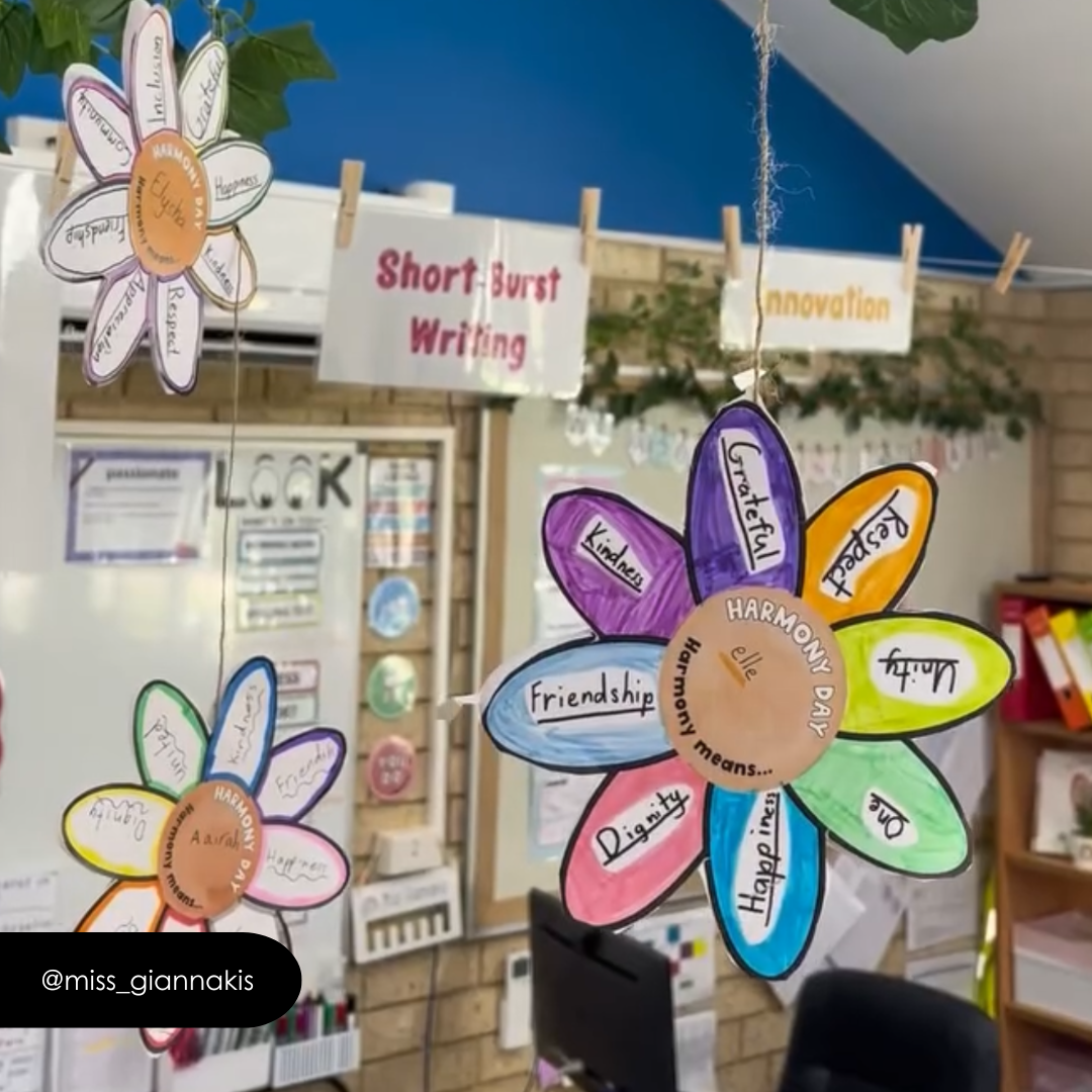 Harmony Day and Harmony Week: Dot Display and Flower Activity - Teacher Resources & Classroom Decor