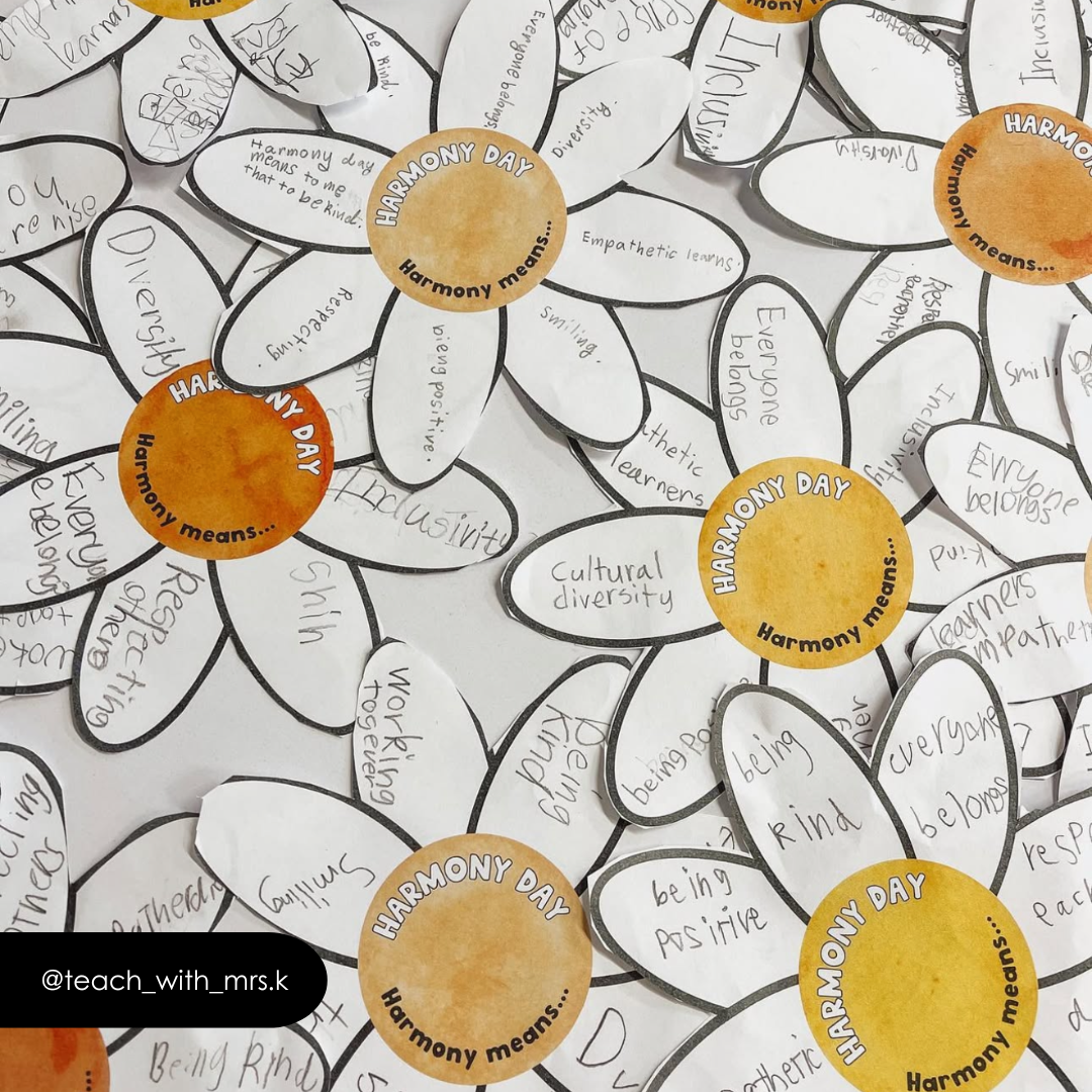 Harmony Day and Harmony Week: Dot Display and Flower Activity - Teacher Resources & Classroom Decor