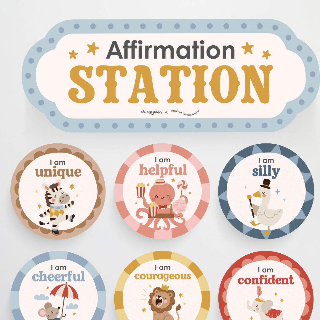 Affirmation Station Classroom Display - Little Circus Classroom Decor