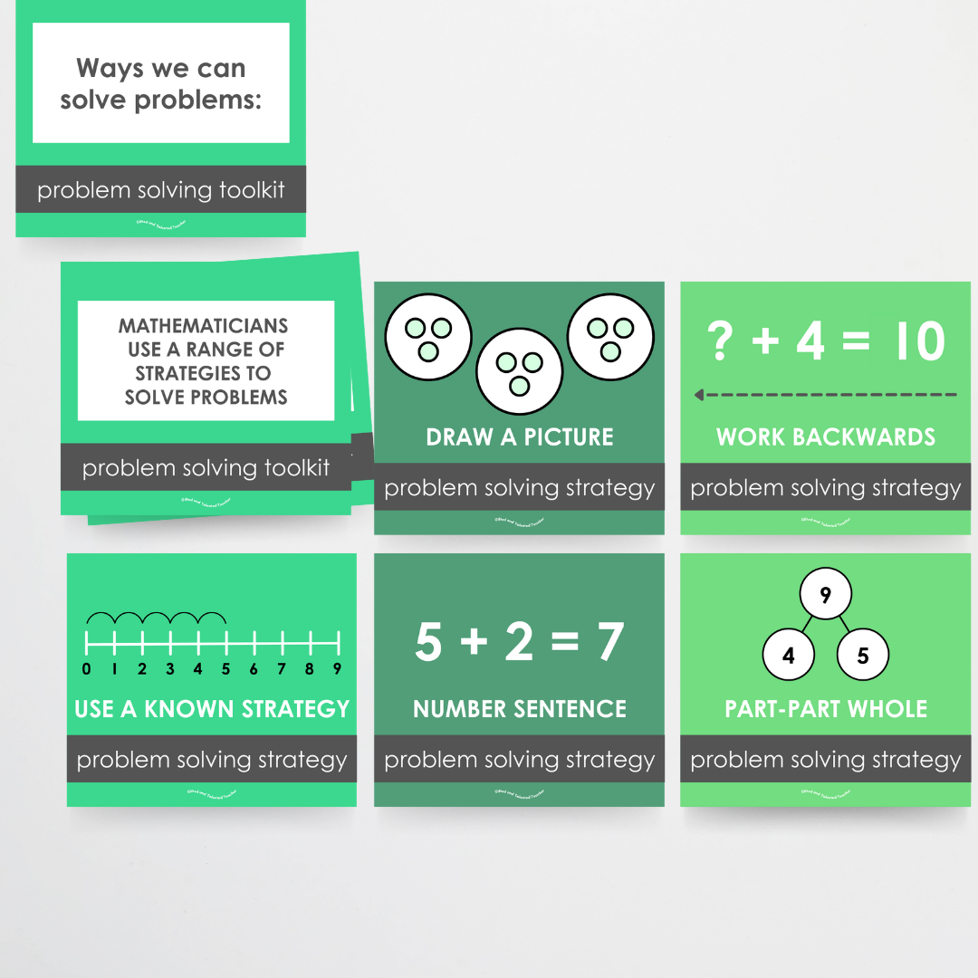 Lower Grades Problem Solving Strategy Toolkit - Leafy Greens Classroom Decor - Teacher Resources & Classroom Decor