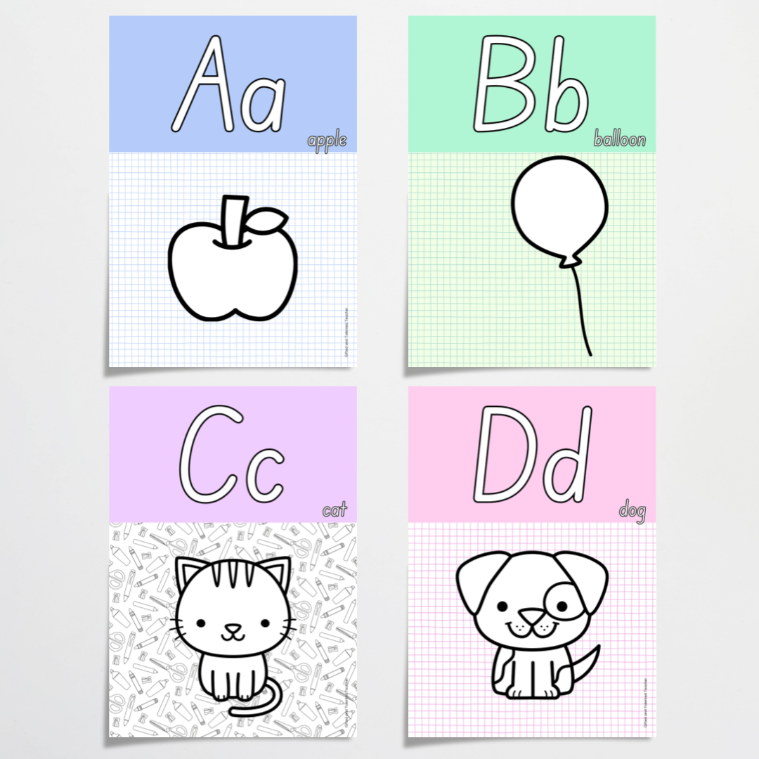 Alphabet Posters - School Doodles Classroom Decor - Teacher Resources & Classroom Decor