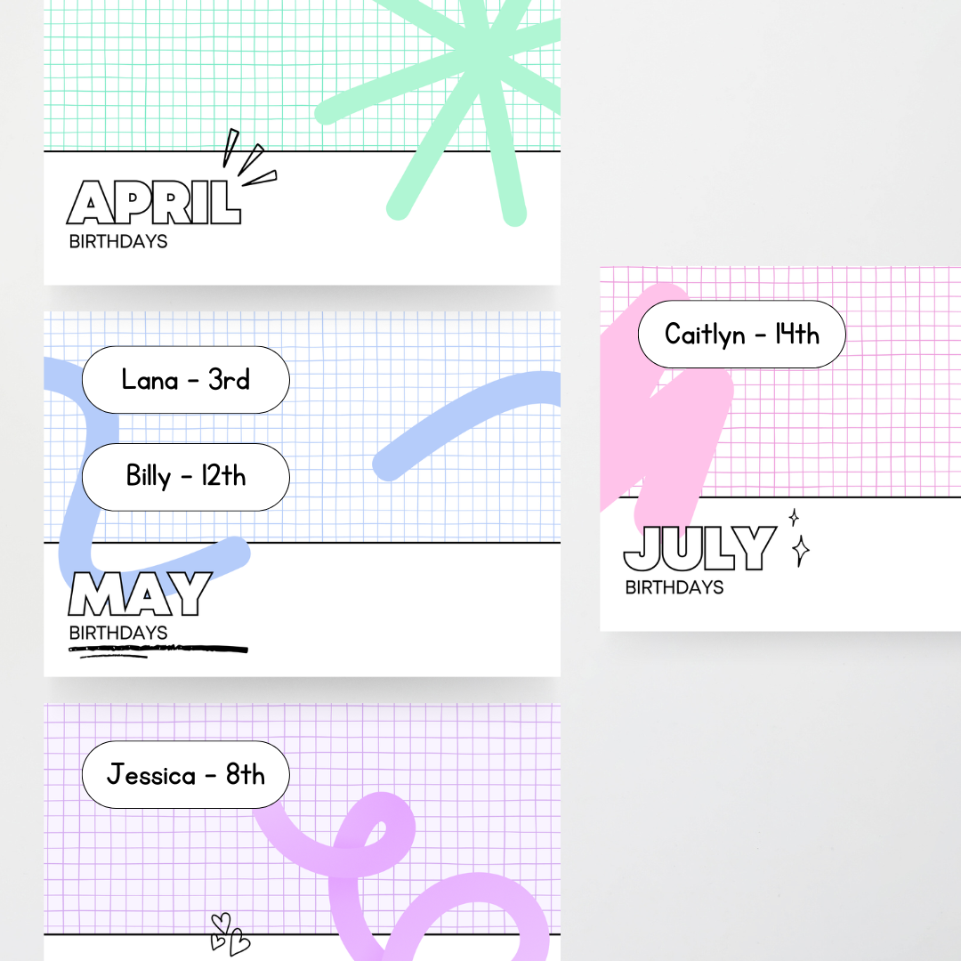 Birthday Display - School Doodles Classroom Decor - Teacher Resources & Classroom Decor