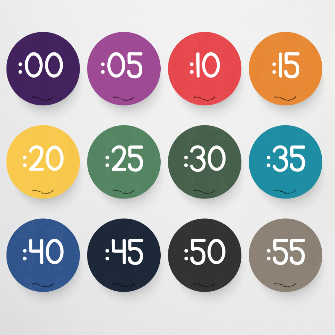 Philip Bunting: Clock Numbers for Telling Time - Watch this Space Classroom Decor