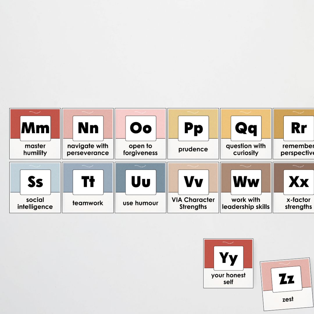 A-Z Character Strengths - Little Circus Classroom Decor