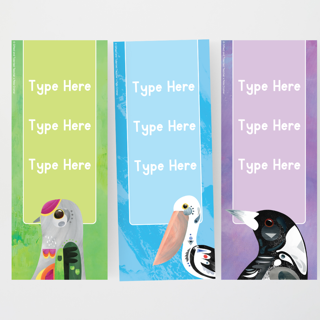 Pete Cromer: Vertical Labels Labels - Australian Fauna and Flora Collection