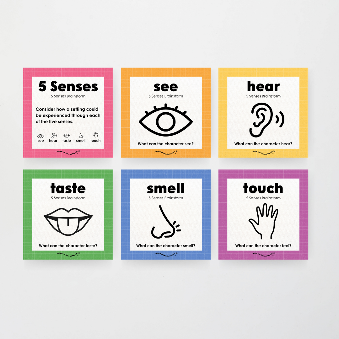 5 Senses Brainstorm Posters - Back To School Classroom Decor
