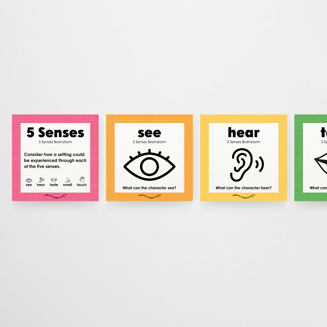 5 Senses Brainstorm Posters - Back To School Classroom Decor
