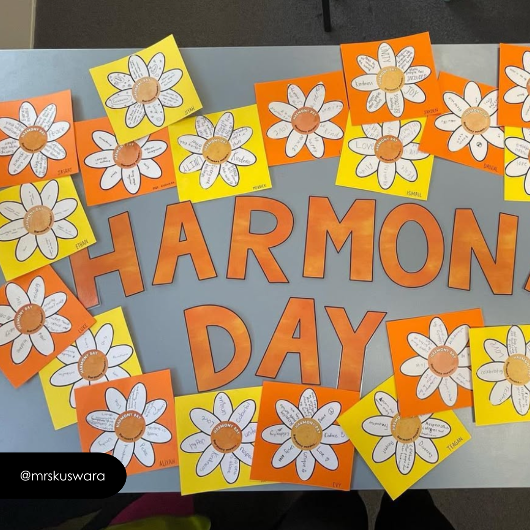 Harmony Day and Harmony Week: Dot Display and Flower Activity - Teacher Resources & Classroom Decor