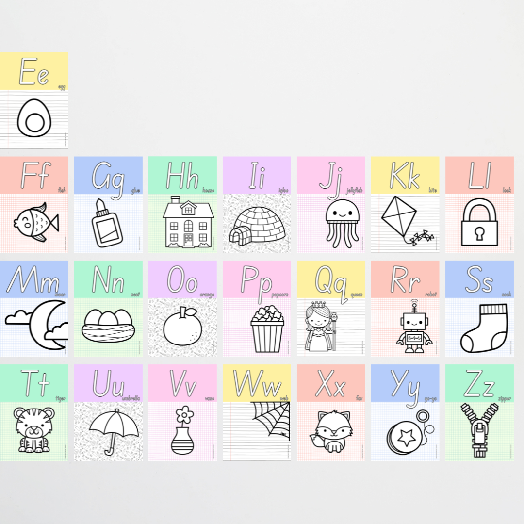 Alphabet Posters - School Doodles Classroom Decor - Teacher Resources & Classroom Decor