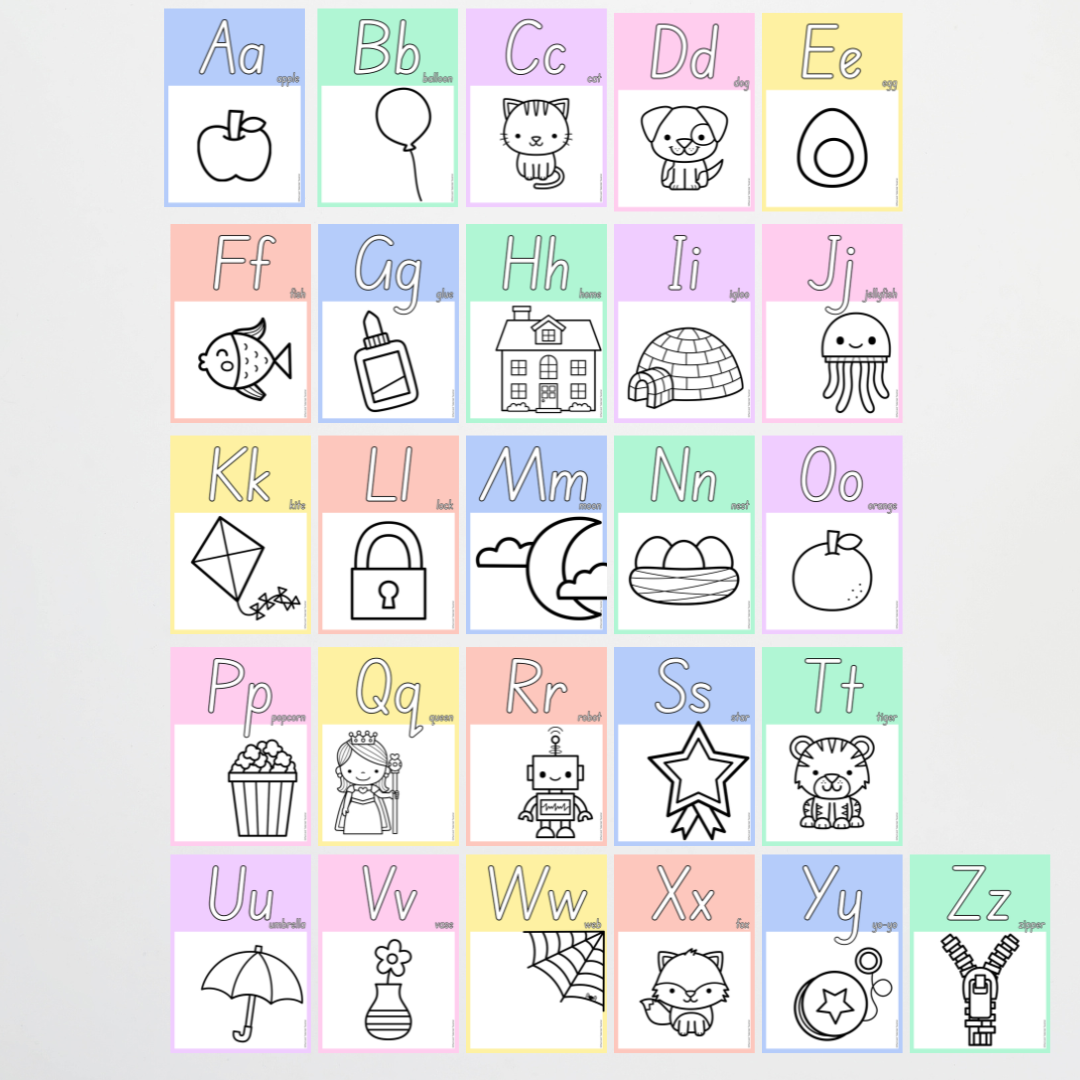 Alphabet Posters - School Doodles Classroom Decor - Teacher Resources & Classroom Decor