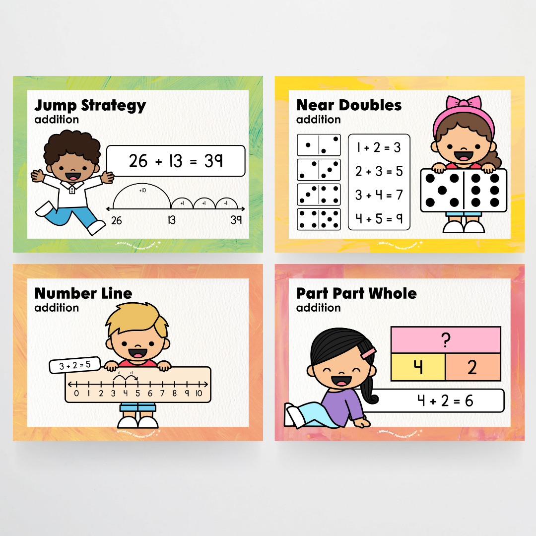 Addition Strategy Posters: Maths Wall Display - Sea Life Classroom Decor