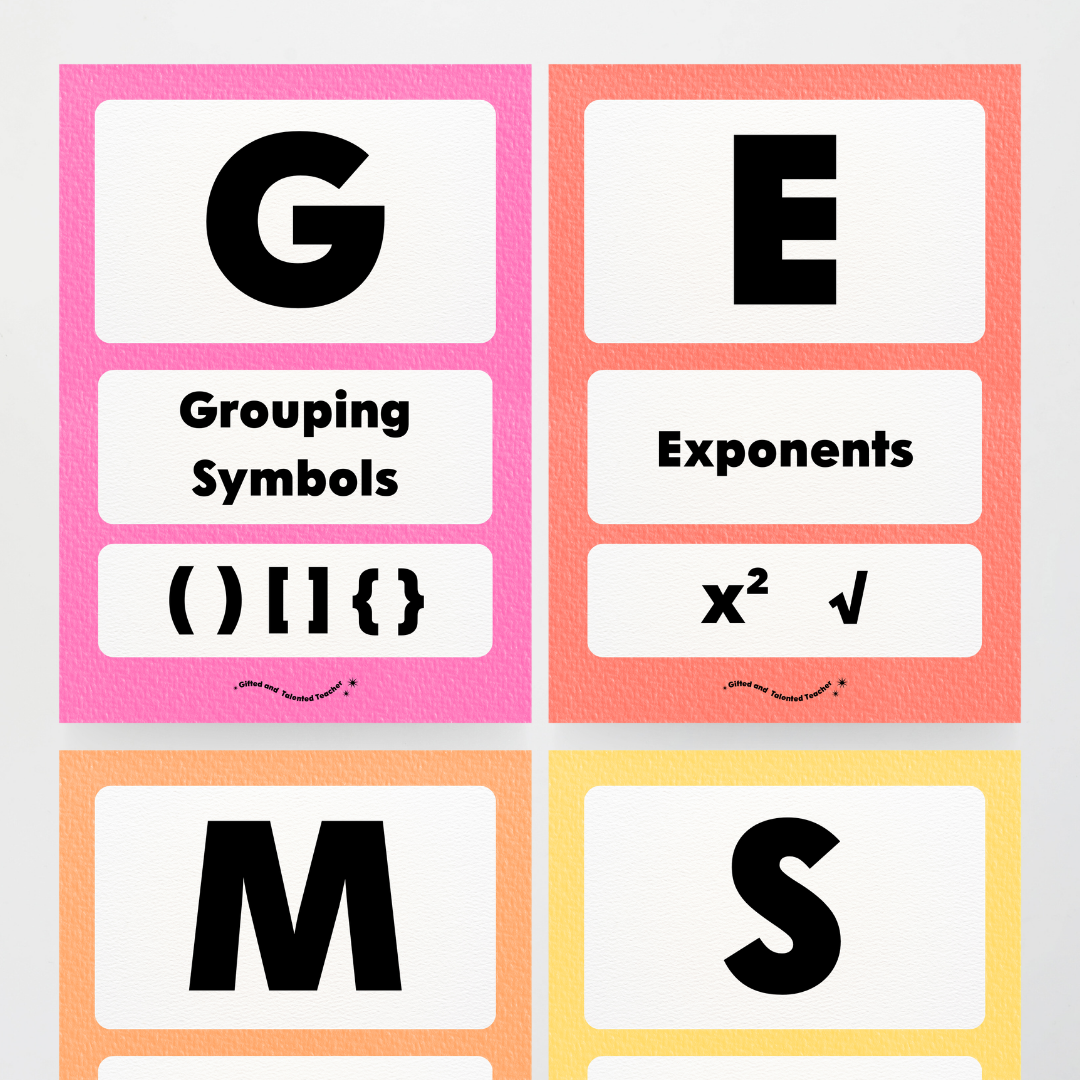 GEMA Order of Operations - Rainbow Classroom Decor - Teacher Resources & Classroom Decor