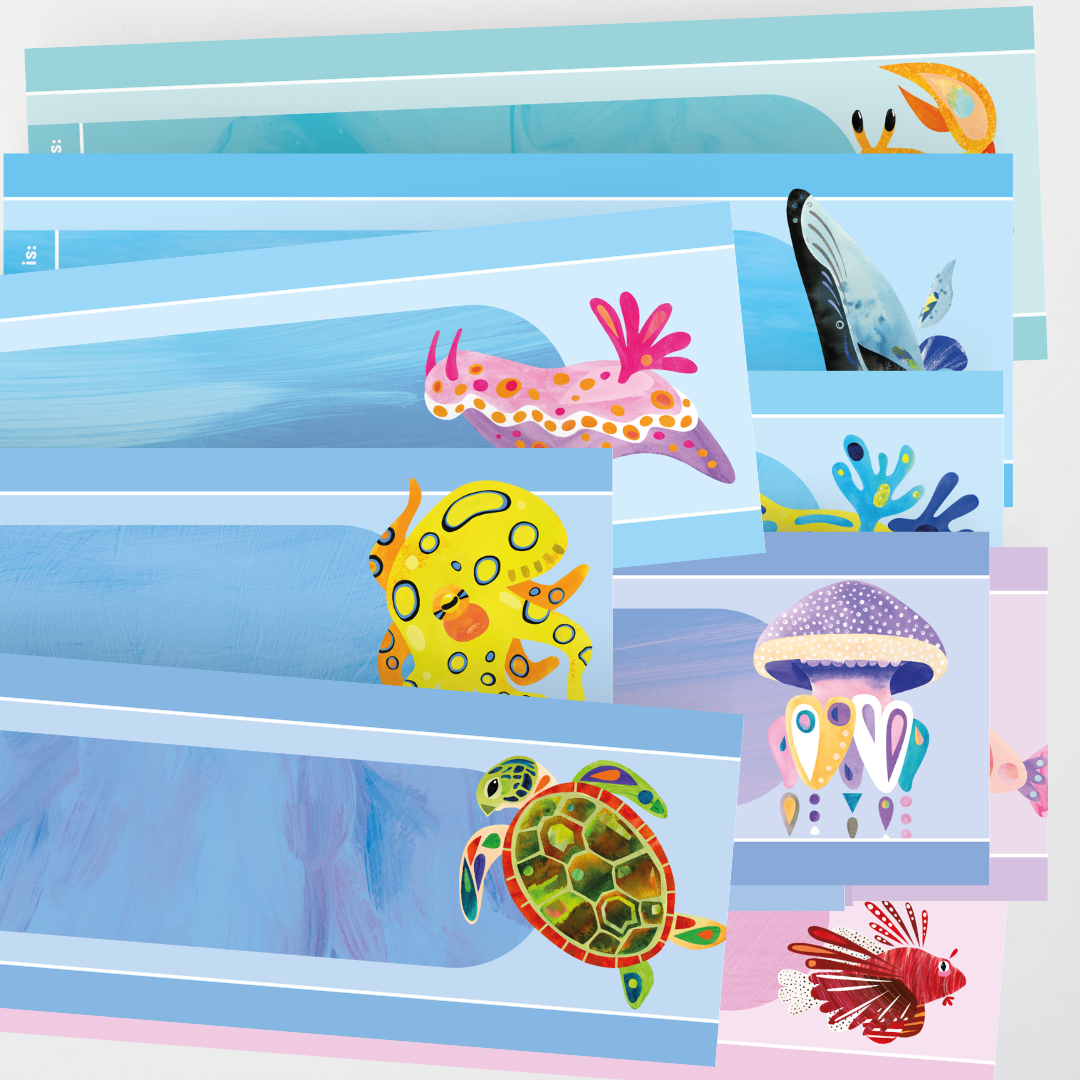 Pete Cromer: Desk Plates: A-Z - Sea Life Collection