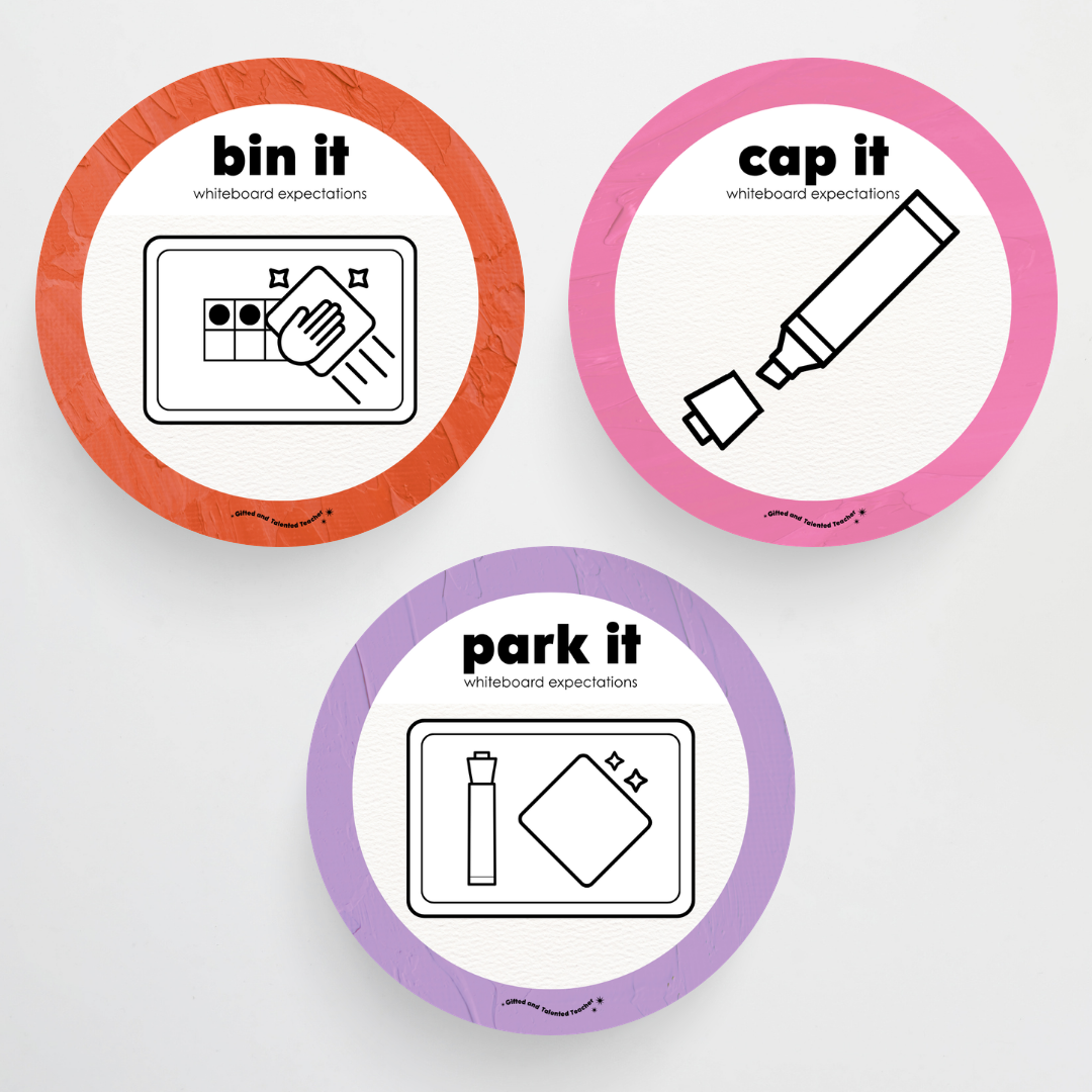 Mini Whiteboard Expectations, Prompts and Cues: Circle Icons - North America Classroom Decor - Teacher Resources & Classroom Decor