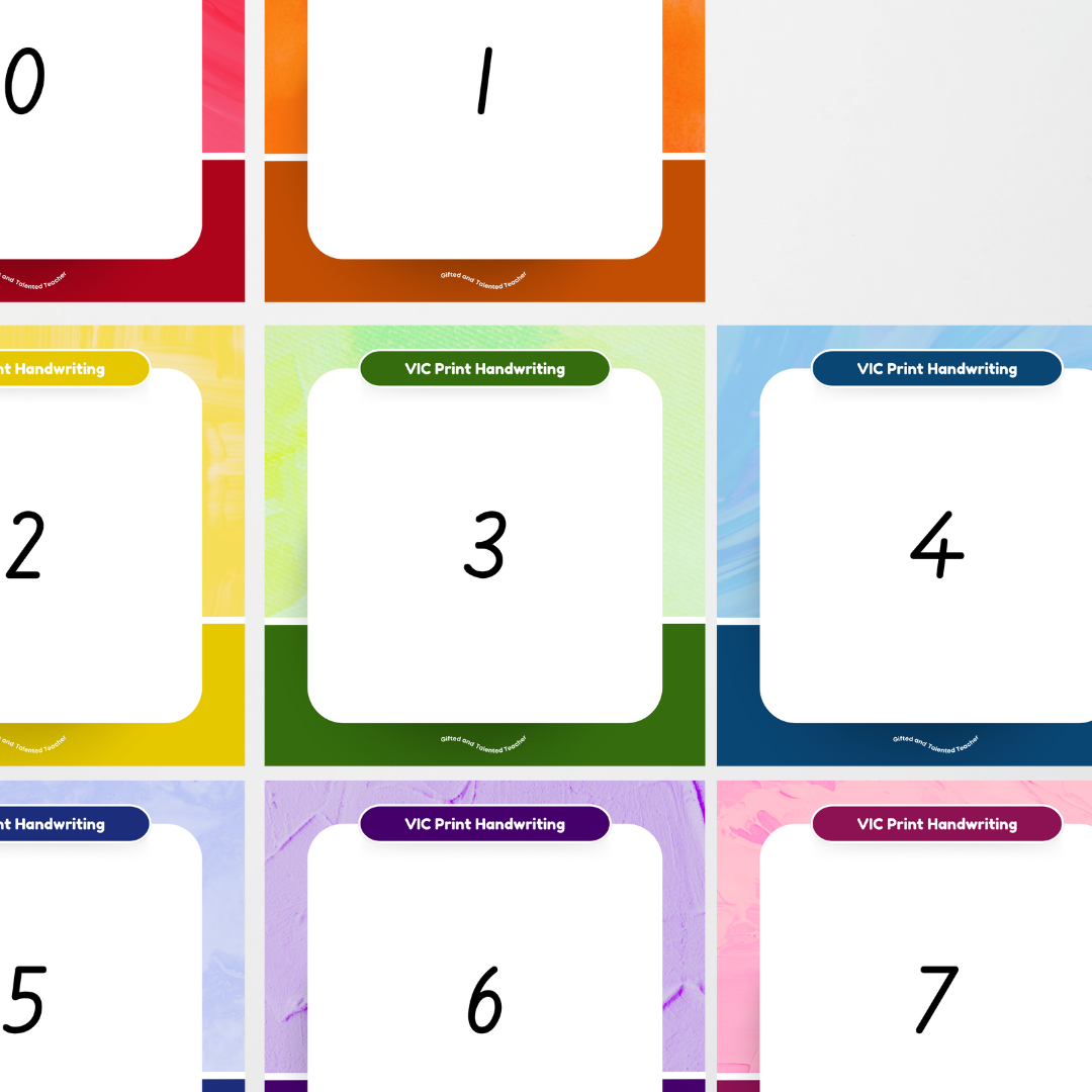 Victorian Print Font: Unlined Handwriting Posters - Rainbow - Teacher Resources & Classroom Decor