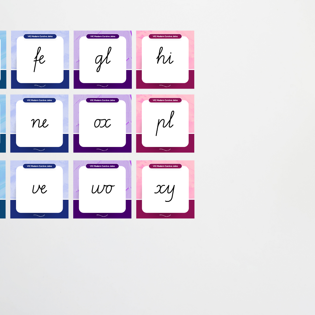 Victorian Modern Cursive Speed Loops: Unlined Handwriting Posters - Rainbow - Teacher Resources & Classroom Decor