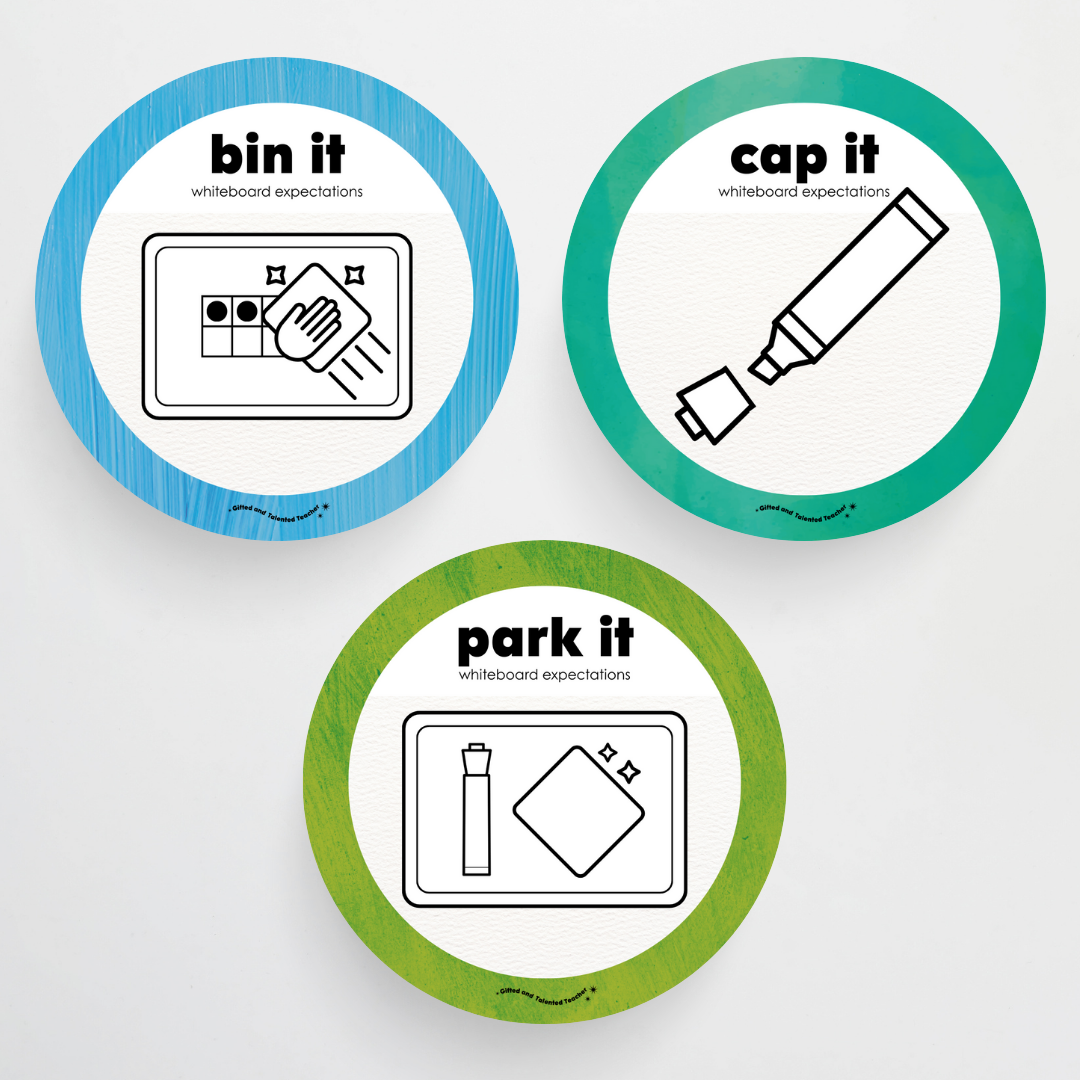Pete Cromer: Mini Whiteboard Expectations, Prompts and Cues: Circle Icons - Insect Life Classroom Decor - Teacher Resources & Classroom Decor