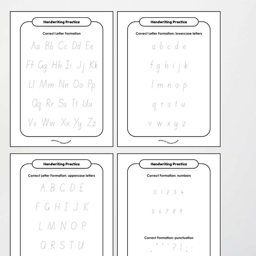 Tasmanian Print Font Handwriting Tracing Mats - Rainbow - Teacher Resources & Classroom Decor
