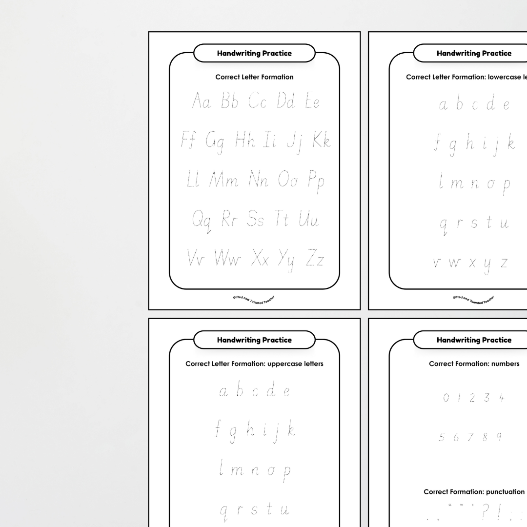 Tasmanian Precursive Font Handwriting Posters - Neutral - Teacher Resources & Classroom Decor