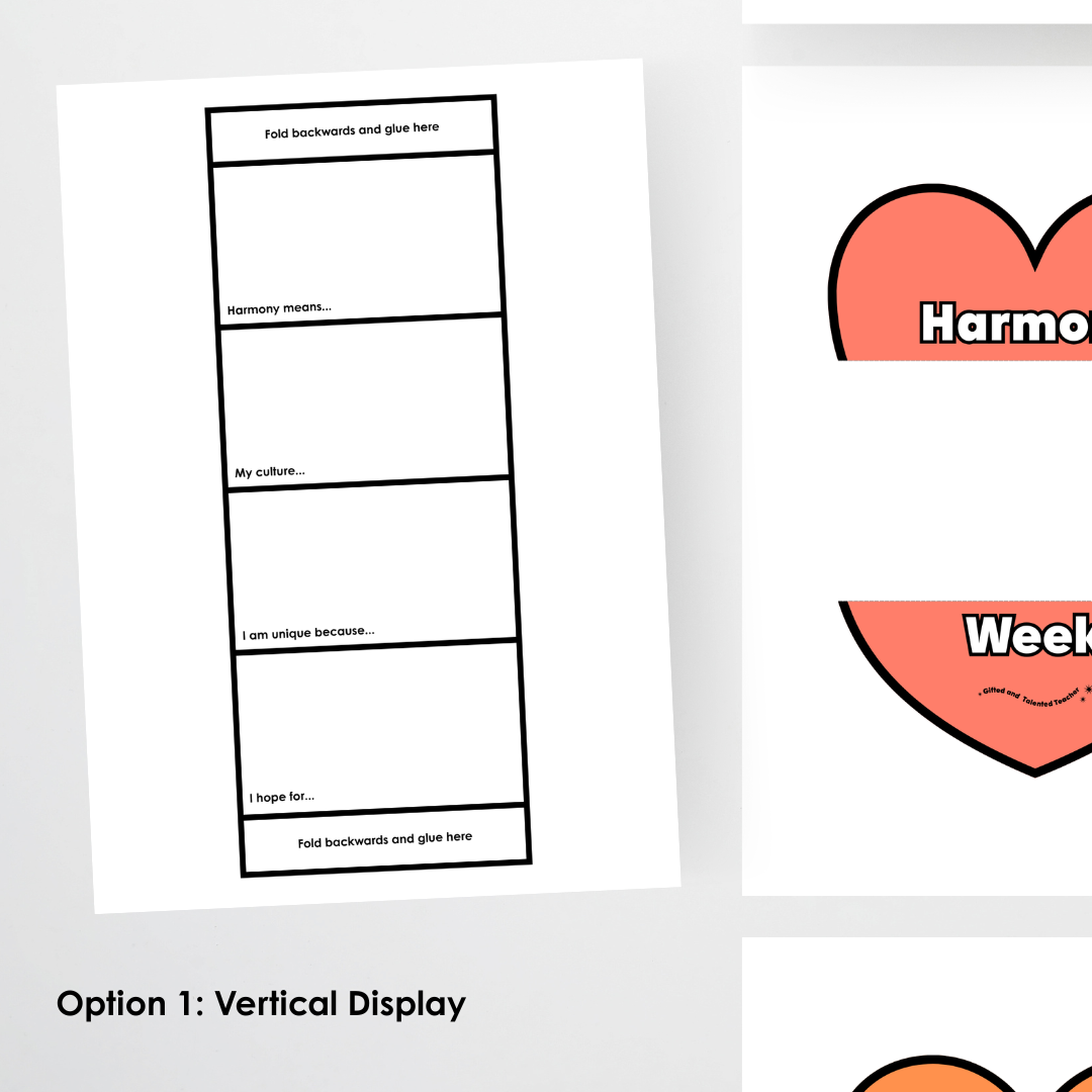 Harmony Day and Harmony Week: Editable Concertina Heart Craft Activity - Teacher Resources & Classroom Decor