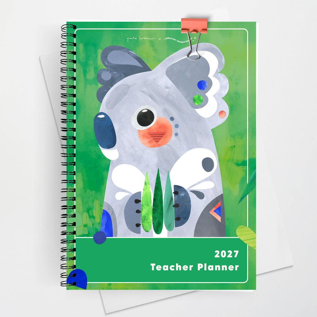 x Pete Cromer 2027 Weekly Teacher Planner: Koala - Australian Fauna and Flora Classroom Decor