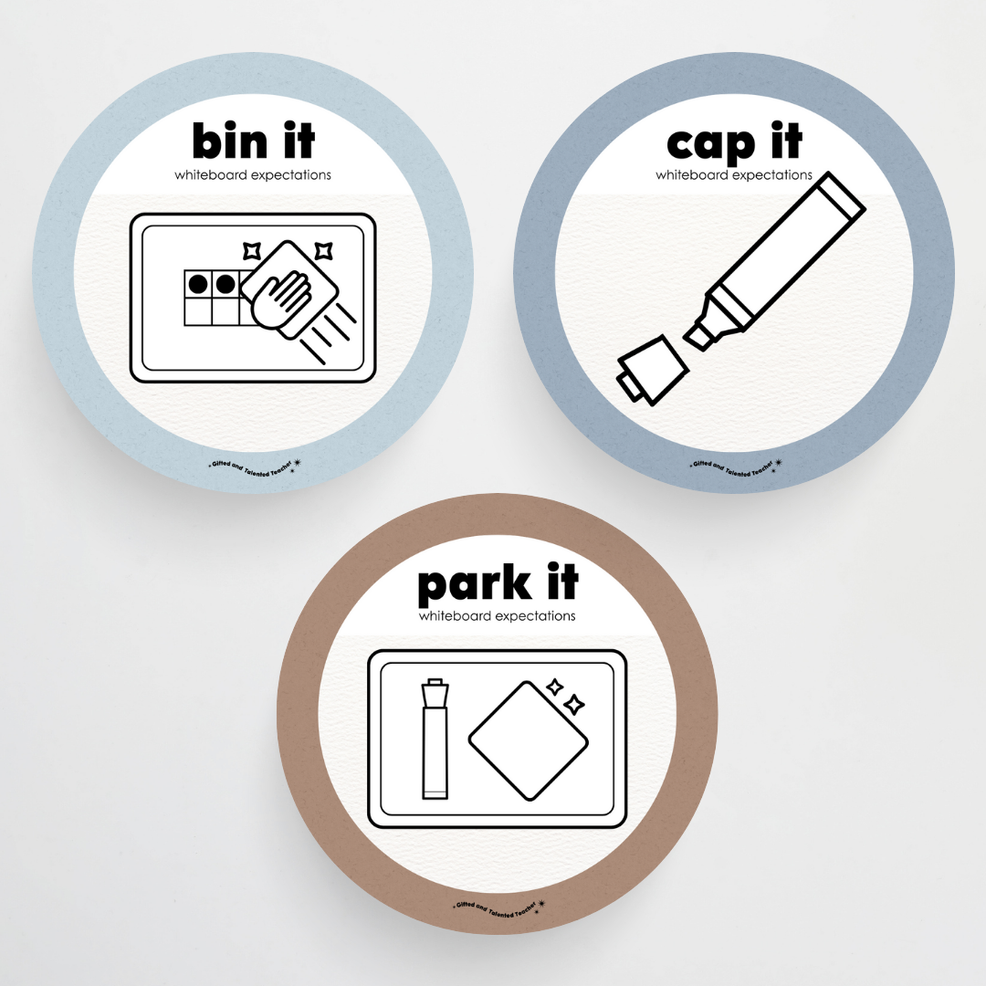 Mini Whiteboard Expectations, Prompts and Cues: Circle Icons - Little Circus Classroom Decor - Teacher Resources & Classroom Decor