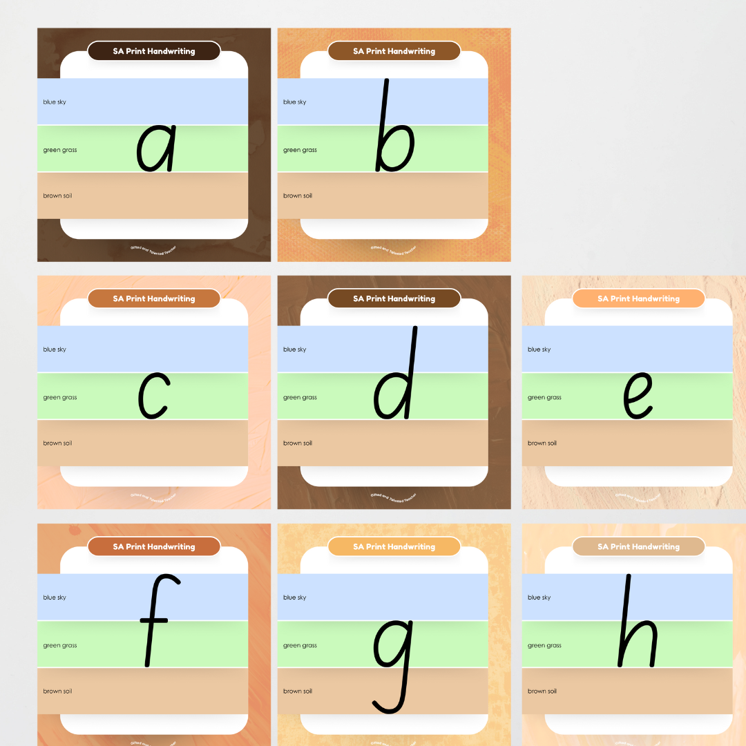 South Australian Print Font: Sky, Grass, Soil Handwriting Posters - Neutral