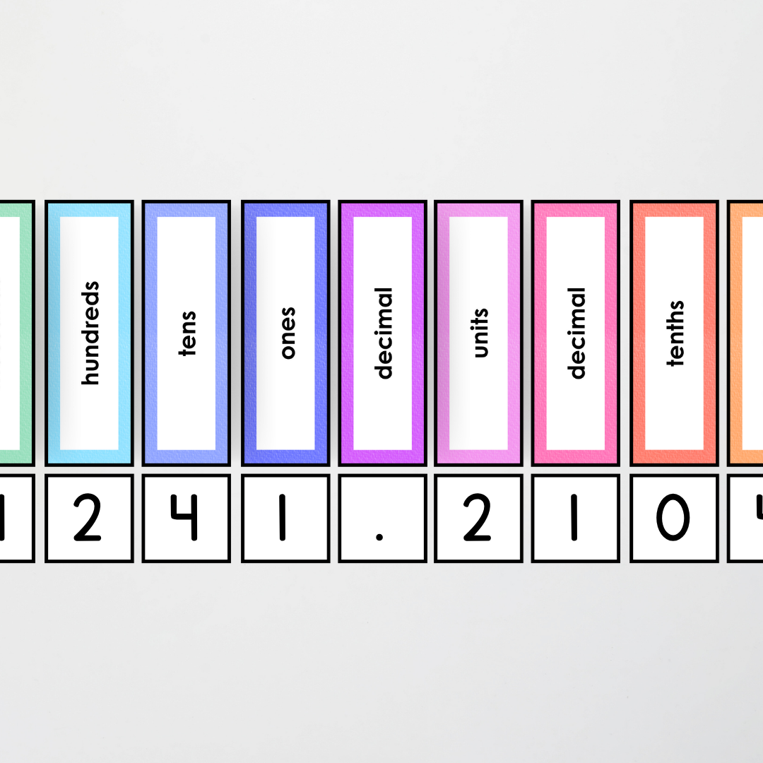 Place Value: Card Display - Rainbow Classroom Decor