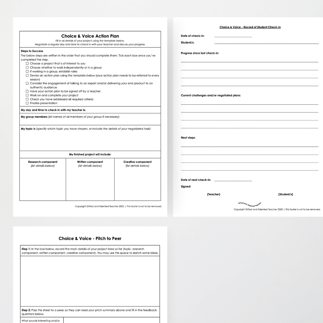 Choice and Voice: The Bundle - Gifted Education Resources - Teacher Resources & Classroom Decor
