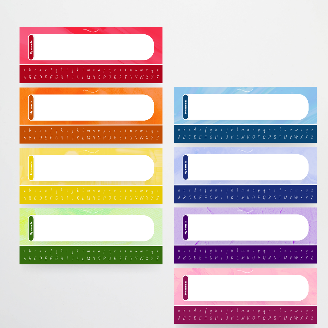 New South Wales Precursive Desk Plate with Handwriting Reference - Teacher Resources & Classroom Decor