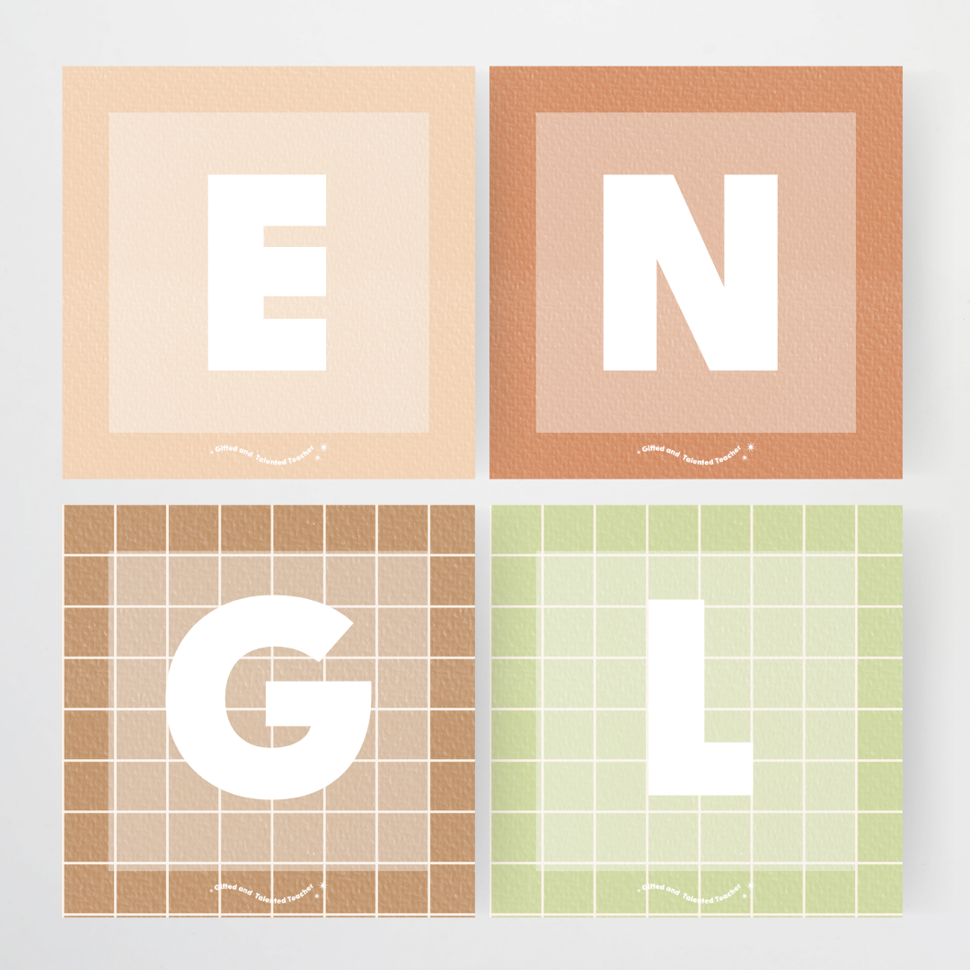 Lettering Tiles - Woodland Classroom Decor