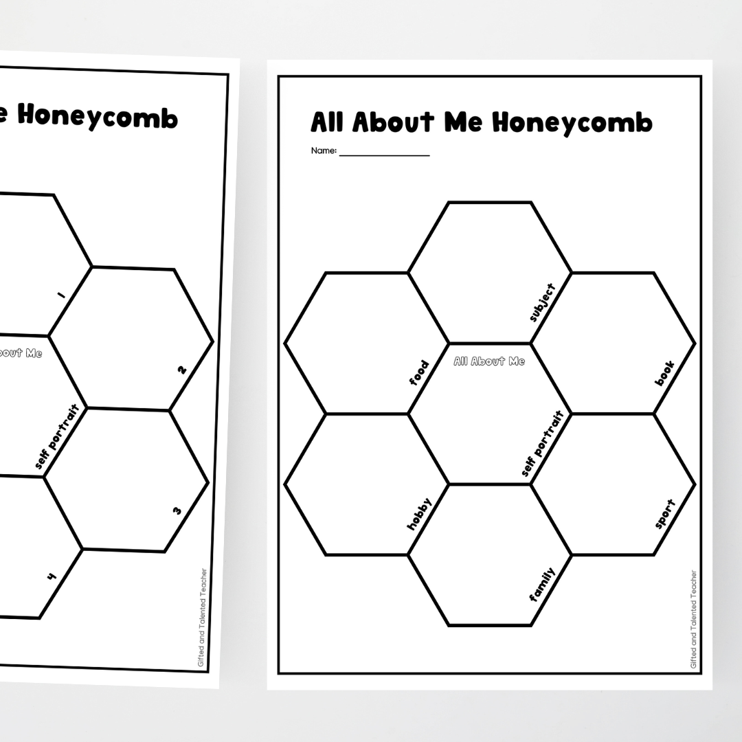 Back to School All About Me: Honeycomb Hexagons - Teacher Resources & Classroom Decor