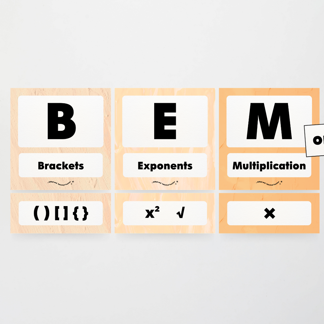BEMDAS Order of Operations - Neutral Classroom Decor - Teacher Resources & Classroom Decor