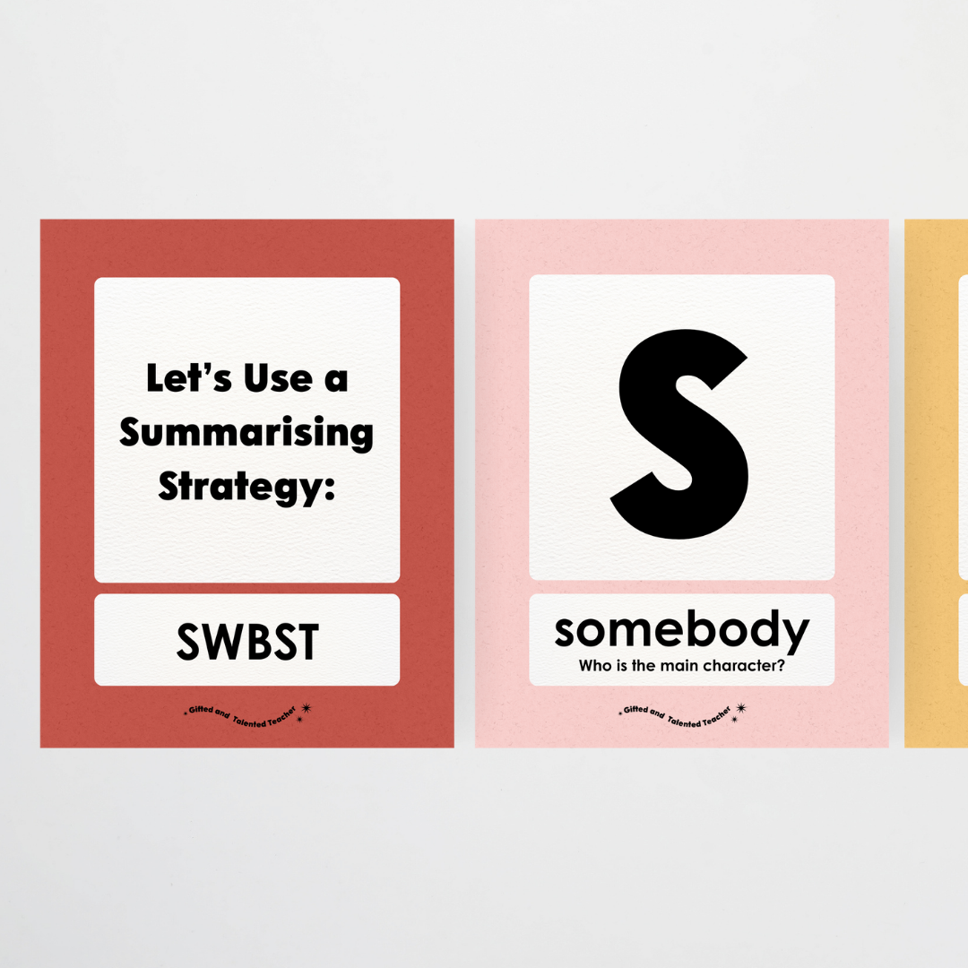 Summarising the Text: SWBST Somebody, Wanted, But, So Then - Little Circus Classroom Decor