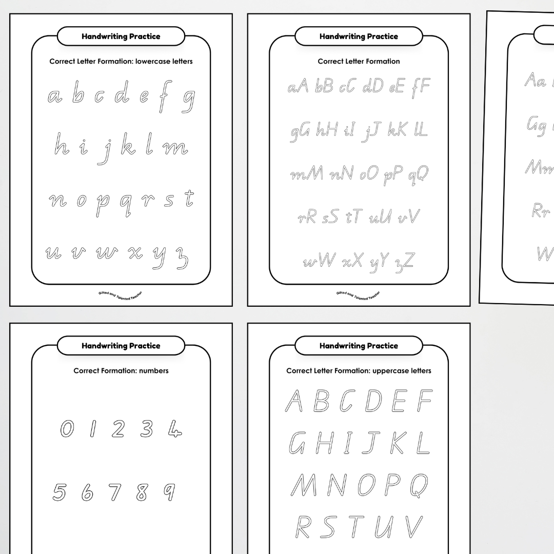 Queensland Precursive Font Handwriting Tracing Mats - Rainbow - Teacher Resources & Classroom Decor