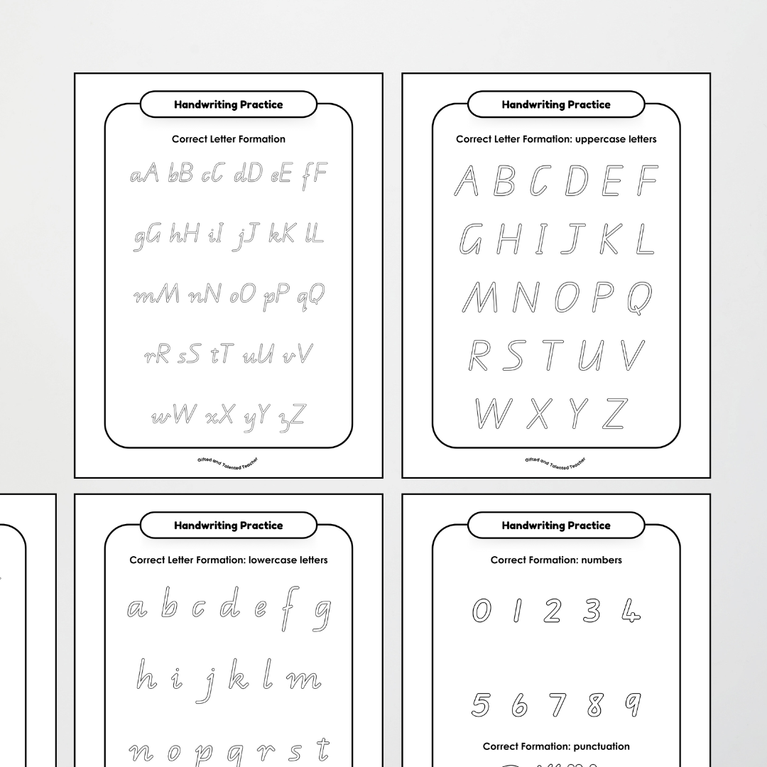 Queensland Precursive Font Handwriting Tracing Mats - Neutral - Teacher Resources & Classroom Decor