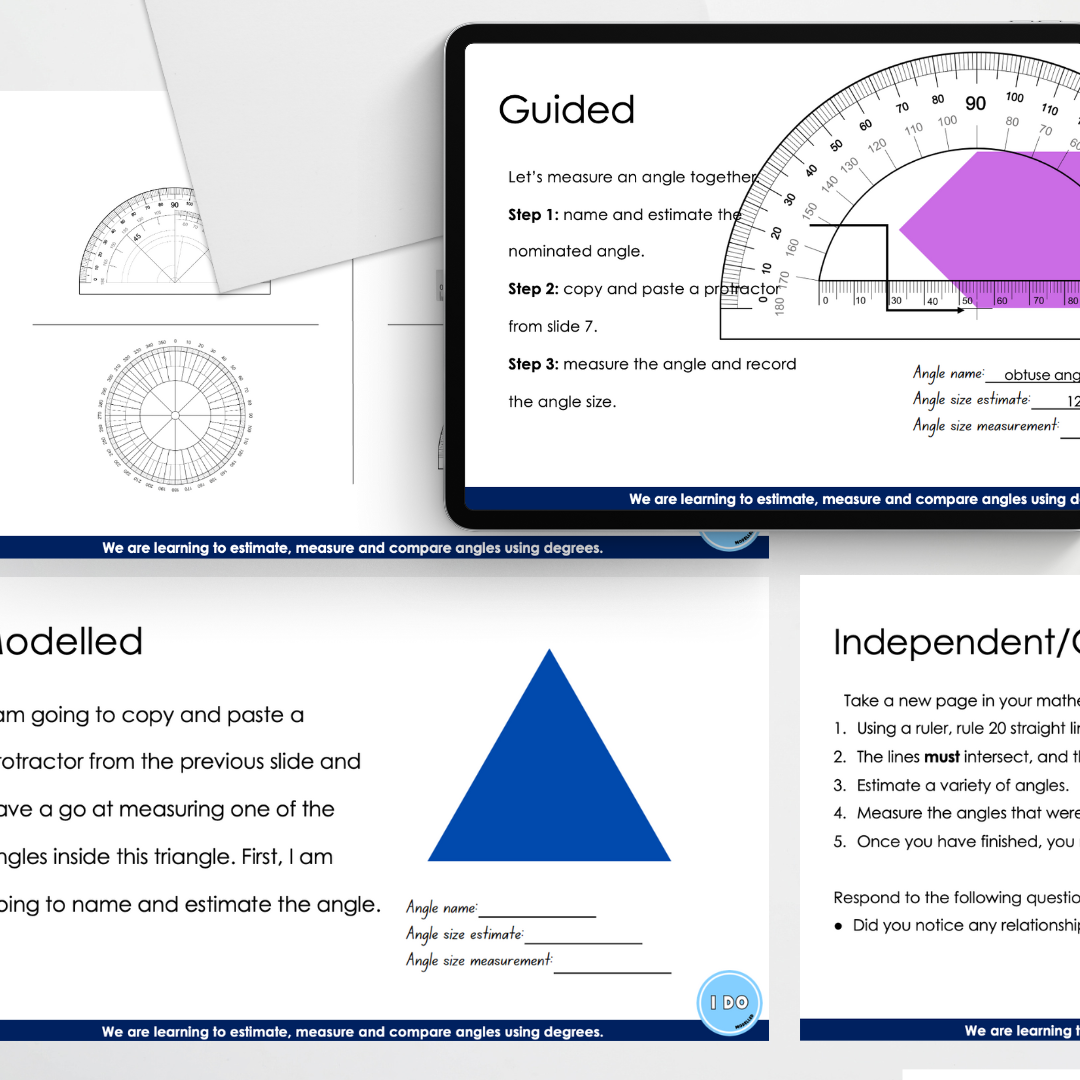 Measuring an angle: using a protractor - Teacher Slides
