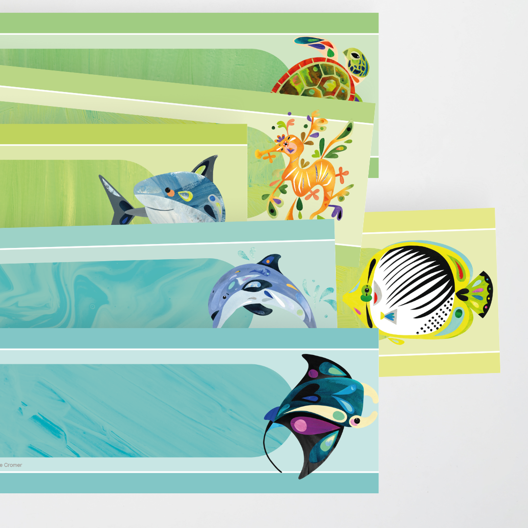 Pete Cromer: Desk Plates: A-Z - Sea Life Collection
