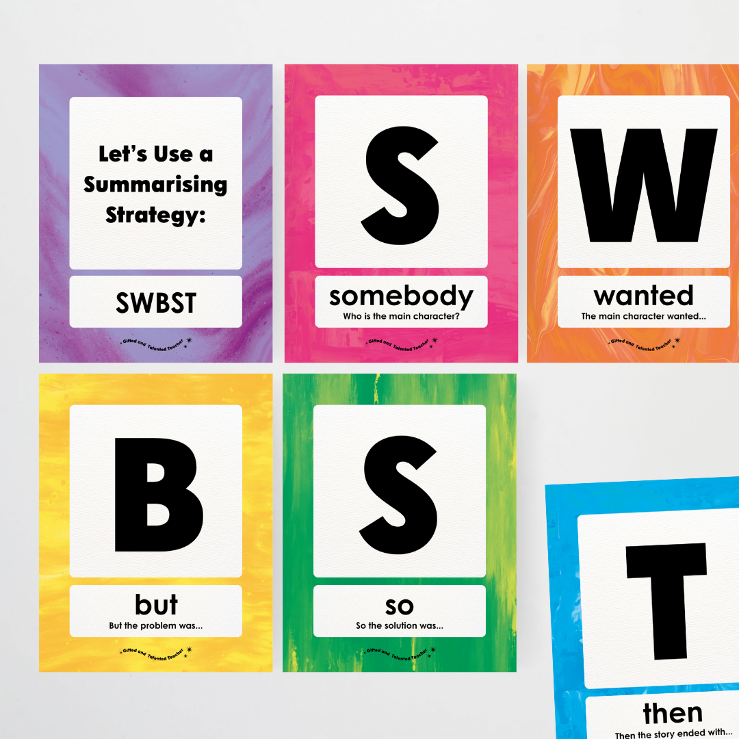 Summarising the Text: SWBST Somebody, Wanted, But, So Then - Australian Fauna and Flora Classroom Decor