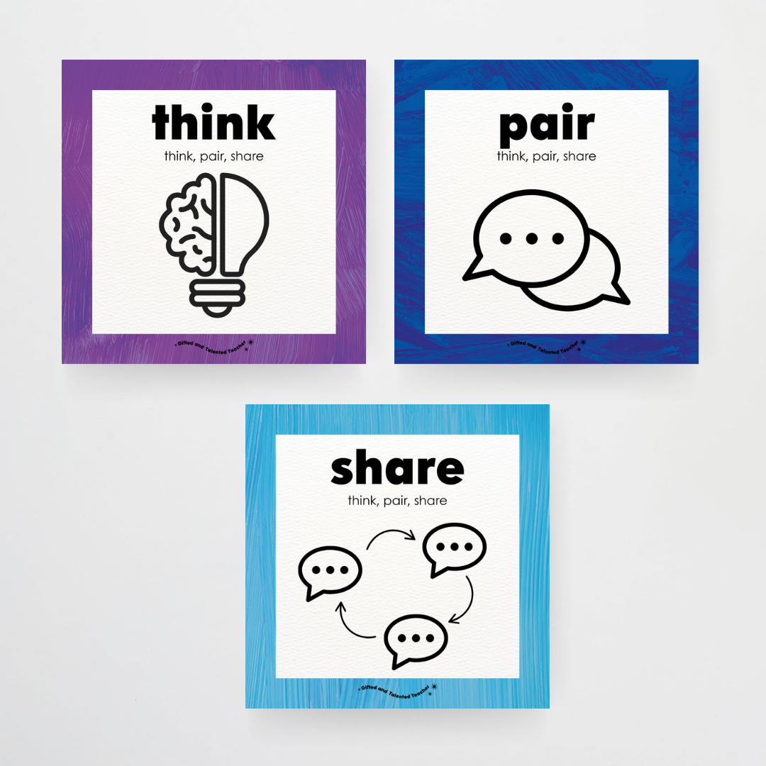 Pete Cromer: Think, Pair, Share Wall Display and Digital Square Icons - Insect Life Classroom Decor