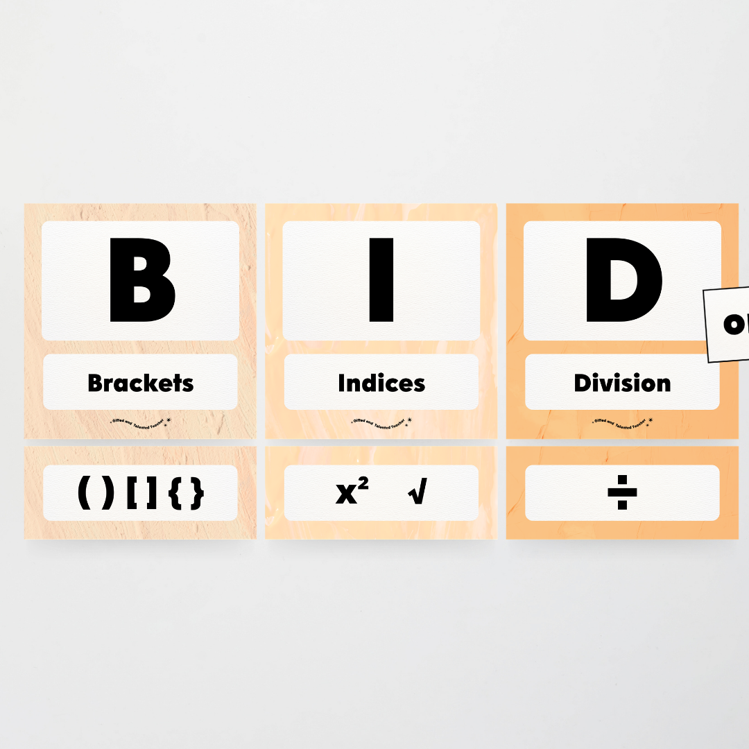 BIDMAS Order of Operations - Neutral Classroom Decor - Teacher Resources & Classroom Decor