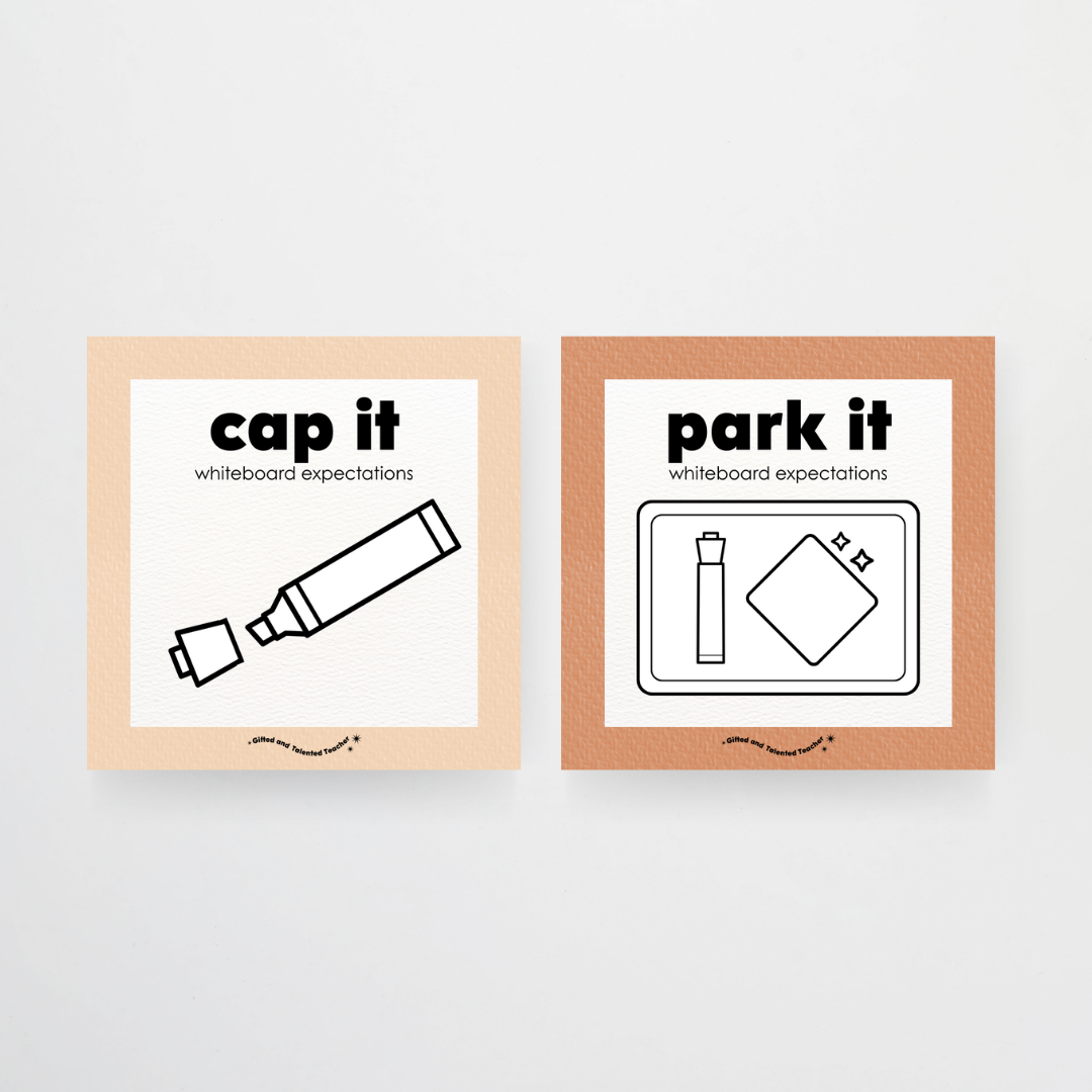 Mini Whiteboard Expectations, Prompts and Cues: Square Icons - Woodland Classroom Decor