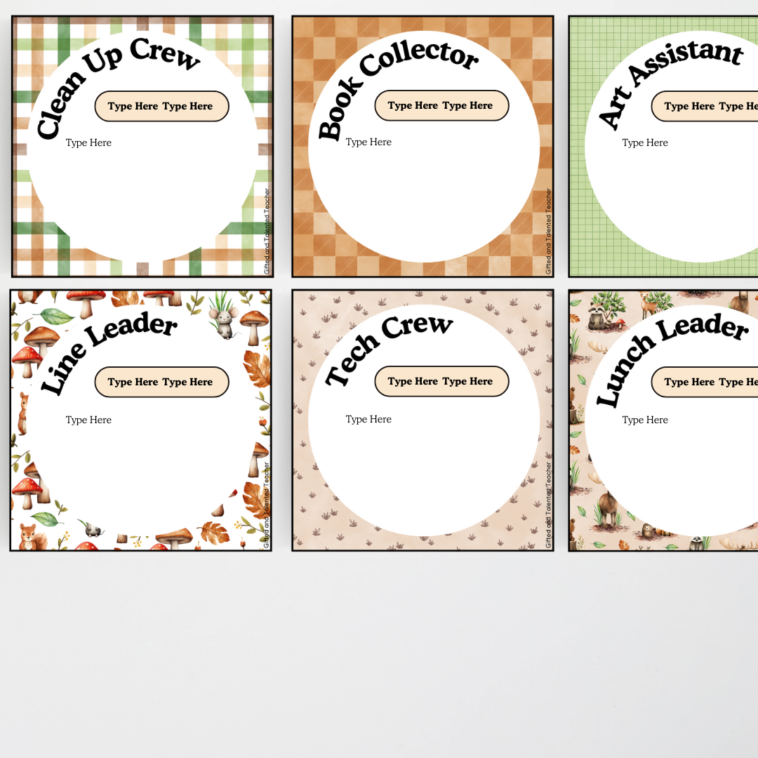 Classroom Jobs - Woodland Classroom Decor - Teacher Resources & Classroom Decor
