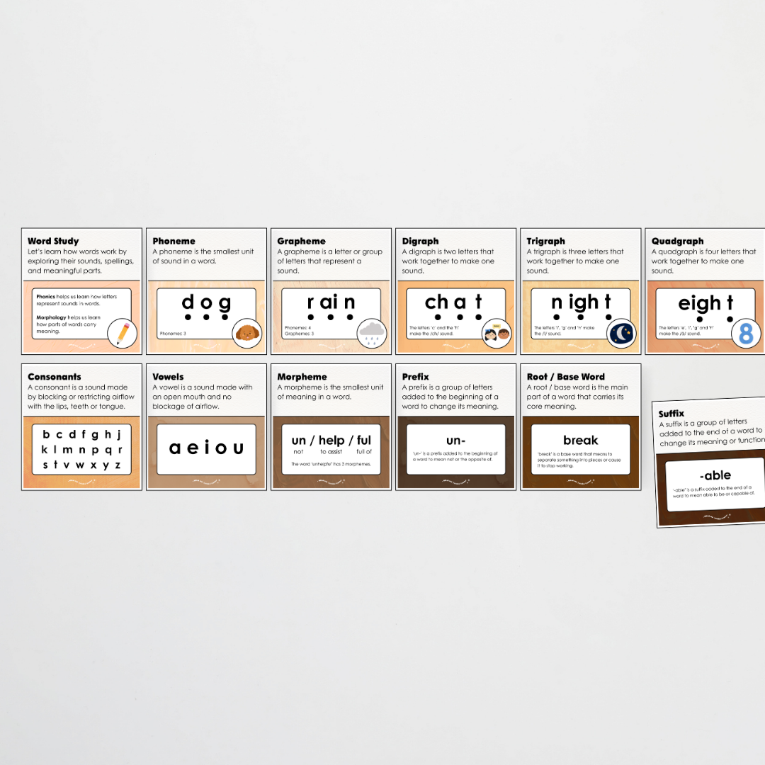 Word Study Phonics and Morphology Display - Neutral Classroom Decor - Teacher Resources & Classroom Decor
