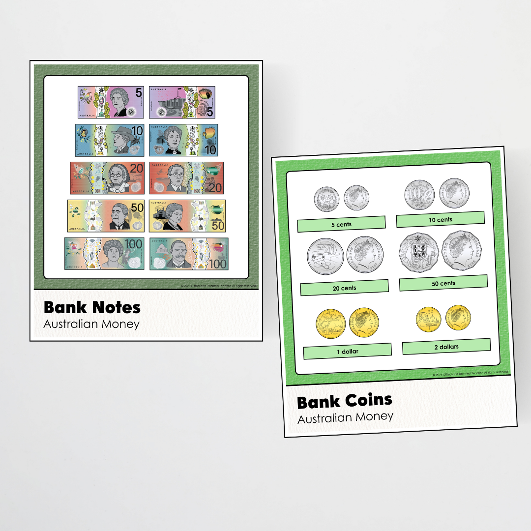 Australian Money Posters - Leafy Greens Classroom Decor