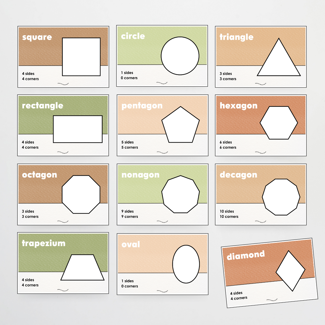 2D Shapes Posters - Woodland Classroom Decor