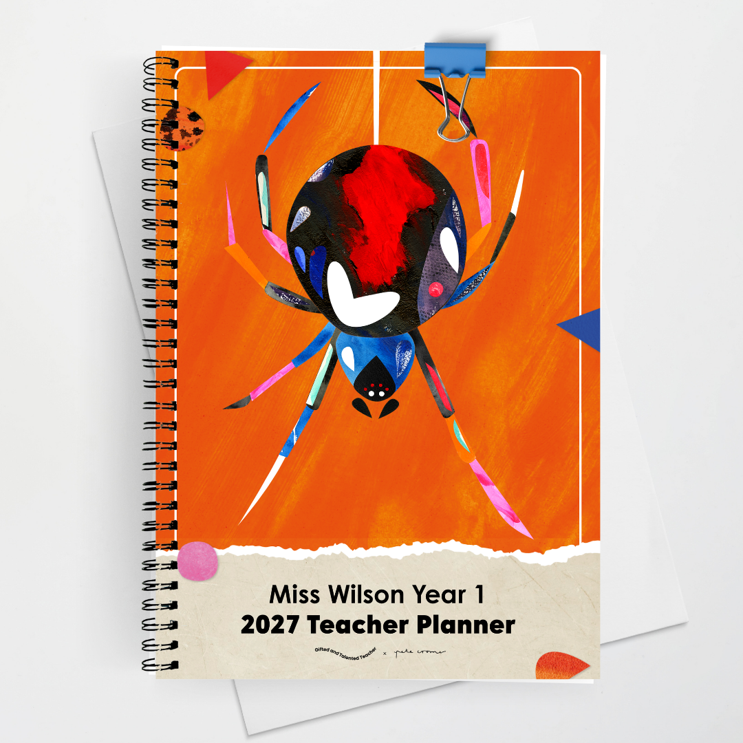 x Pete Cromer 2027 Weekly Teacher Planner: Redback Spider - Insect Life Classroom Decor