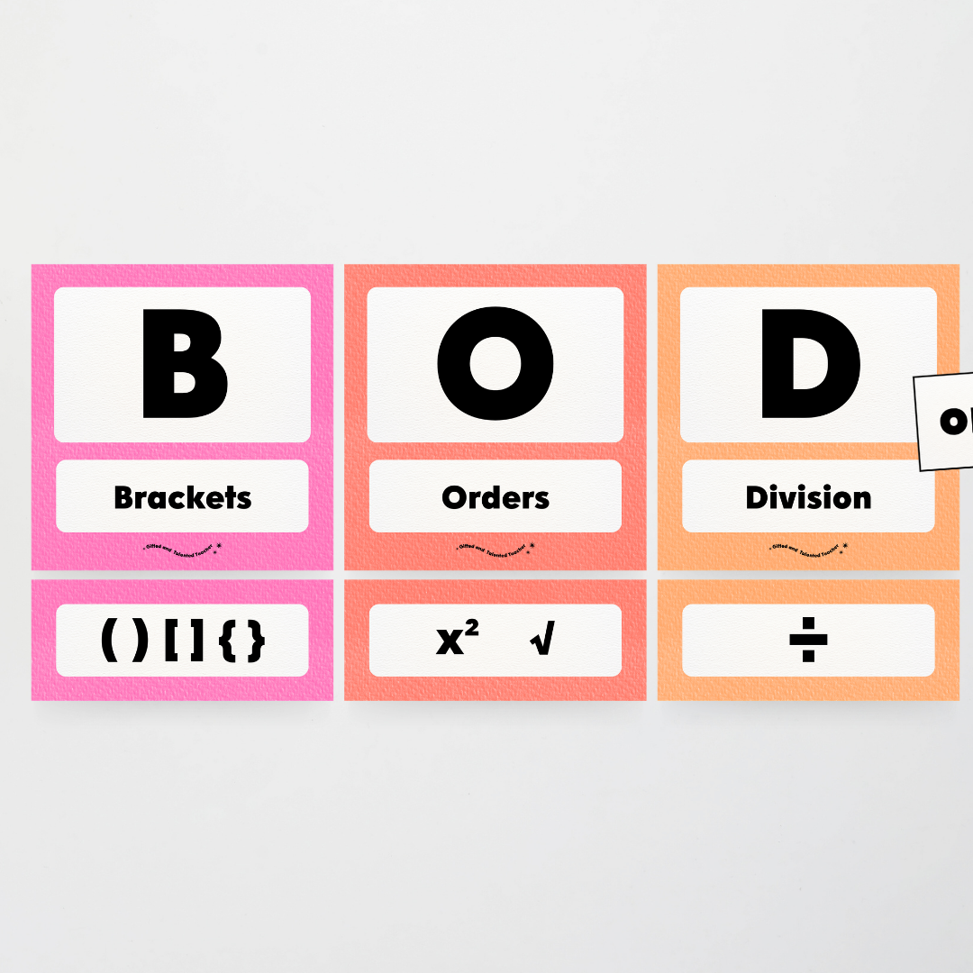 BODMAS Order of Operations - Rainbow Classroom Decor - Teacher Resources & Classroom Decor